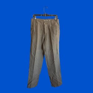 Europann Saint-Tropez Men's Linen Trousers Taupe Khaki Straight Leg Size 40 / 34
